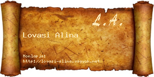Lovasi Alina névjegykártya